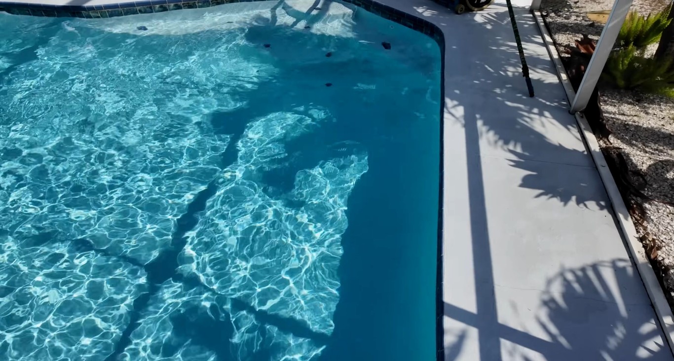 Crystal clear blue pool water after professional algae removal in Placentia, CA